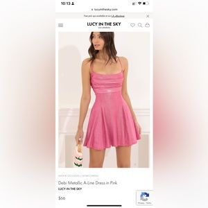 Lucy in the Sky Debi Metallic Dress Pink - XS
